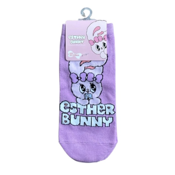 Esther Bunny Purple Graphic Socks Size 23- 25 cm New with Tag - Picture 6 of 6
